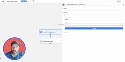 Selecting the form to use as the trigger source in a Google Forms to Google Sheets automation.