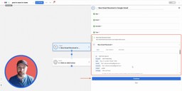 Successful Gmail trigger test showing retrieved email details for Summarize New Emails with AI.