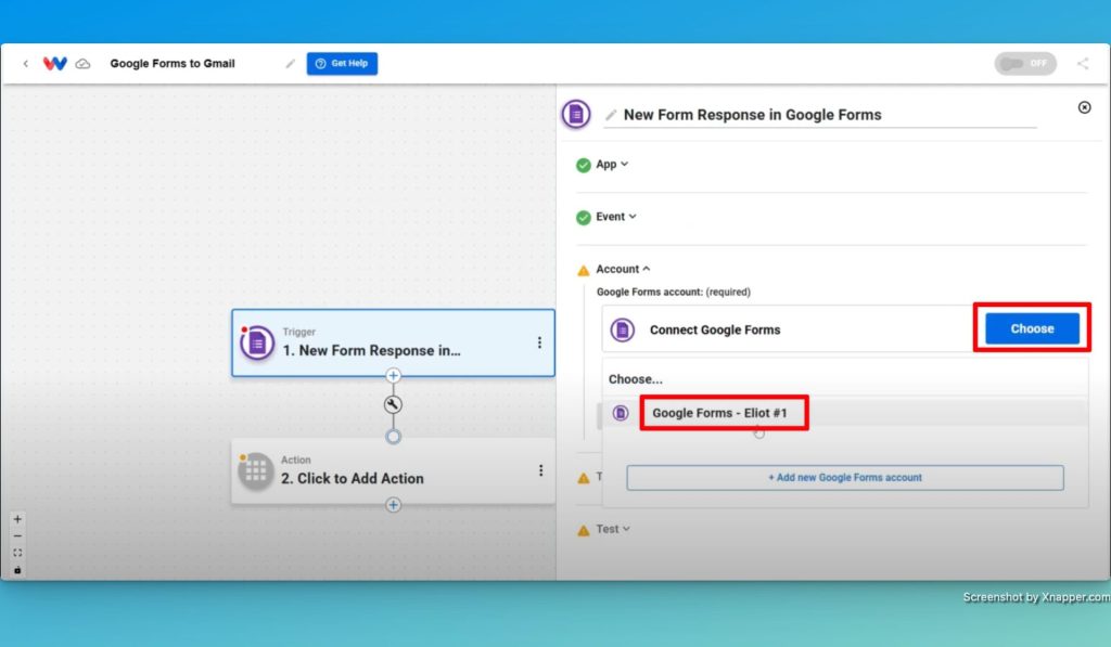 Connect your Google Forms account