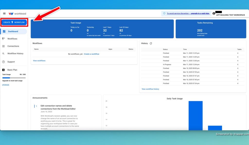 Create a new workflow for your DrChrono Google Calendar Integration.