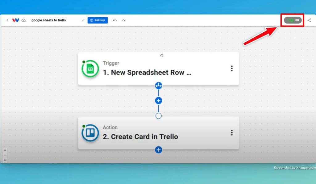 Activate the workflow to complete your Google Sheets Trello Automation.