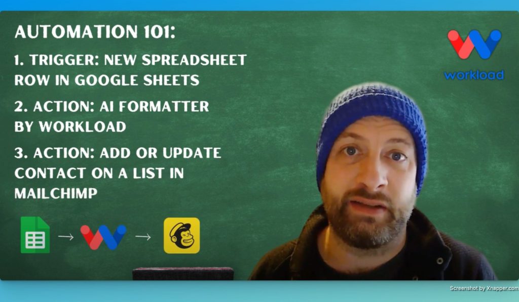 Introduction to "Google Sheets MailChimp Integration: Add Contacts from Spreadsheet Rows" workflow.