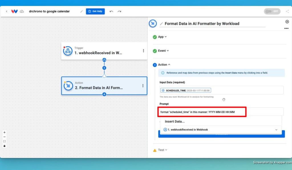 Enter the prompt to properly format the data.