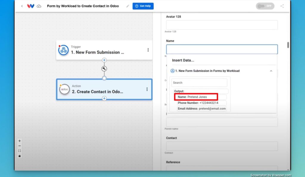 How to map data to the workflow